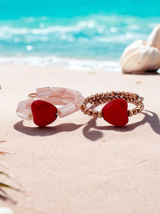 bague coeur rouge